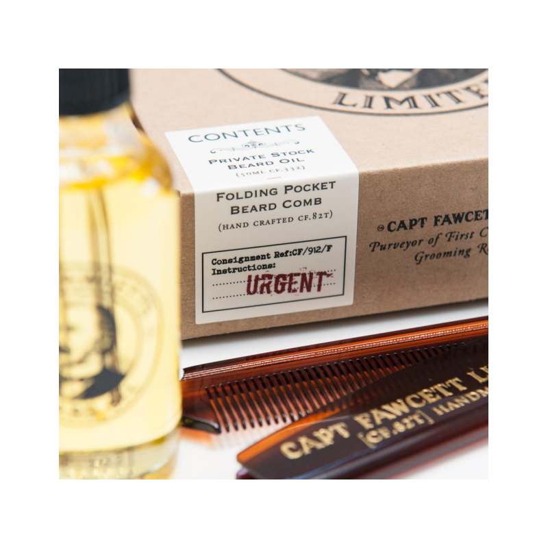 Dárková sada oleje na plnovous a cestovního hřebenu