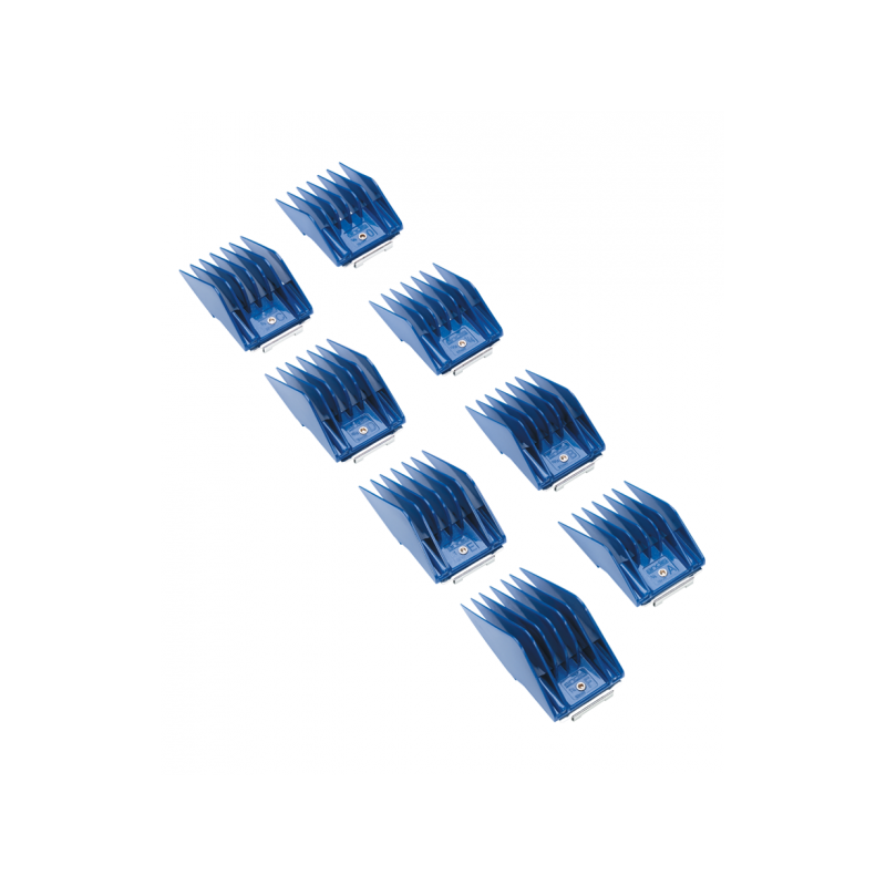 Sada plastových hřebenů Andis s kovovou sponou - set II (16-32 mm)